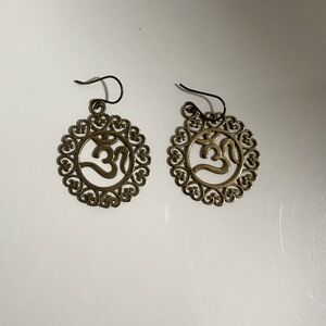 Gold OM Symbol earrings